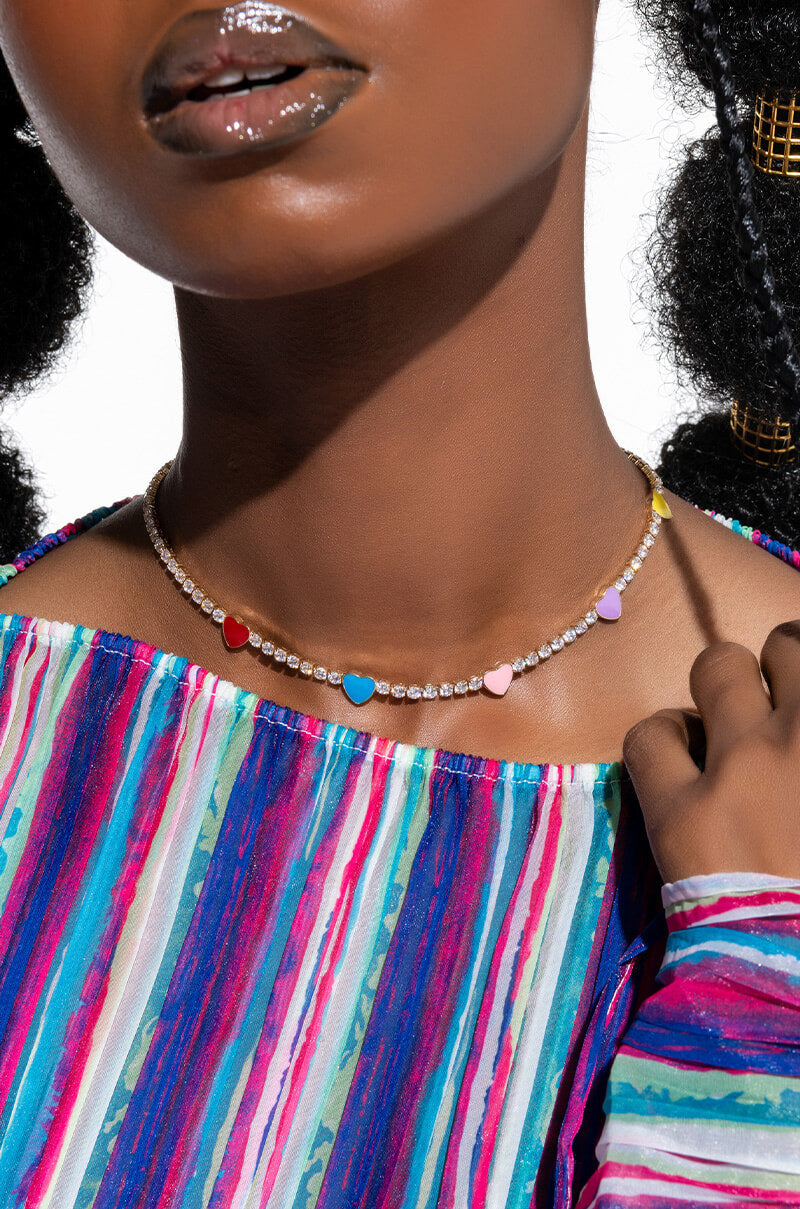 LOVE IT ALL MULTI COLOR HEART NECKLACE