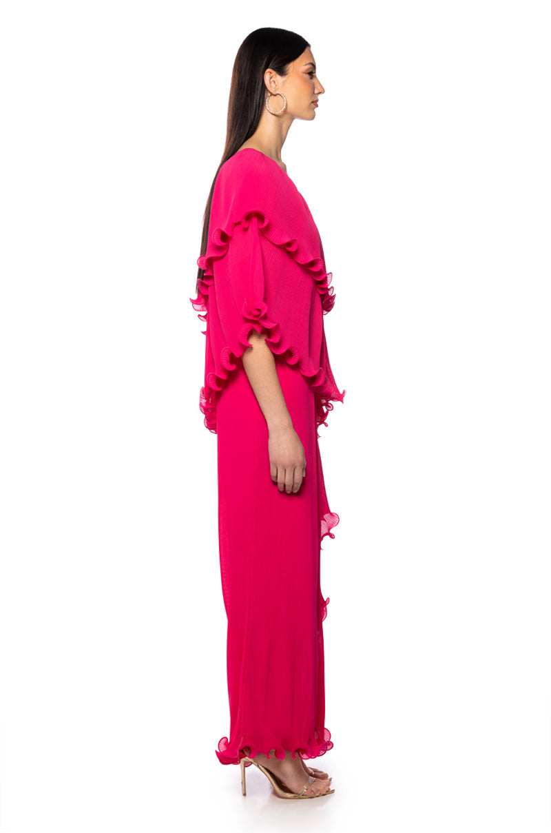 LUCIA PLEATED ONE SHOULDER JUMPSUIT