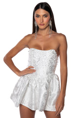 MADE YOU LOOK STRAPLESS MINI ROMPER
