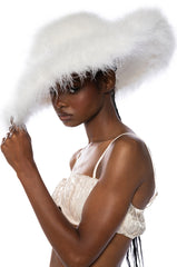 MAKE IT FAB QUINN OSTRICH BRIM HAT
