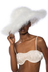 MAKE IT FAB QUINN OSTRICH BRIM HAT