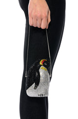 MARCH OF THE PENGUIN BLING RHINESTONE CLUTCH