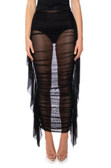 MARILYNN CINCHED SIDES MAXI SKIRT