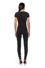NEVER SLOWING DOWN DENIM JUMPSUIT