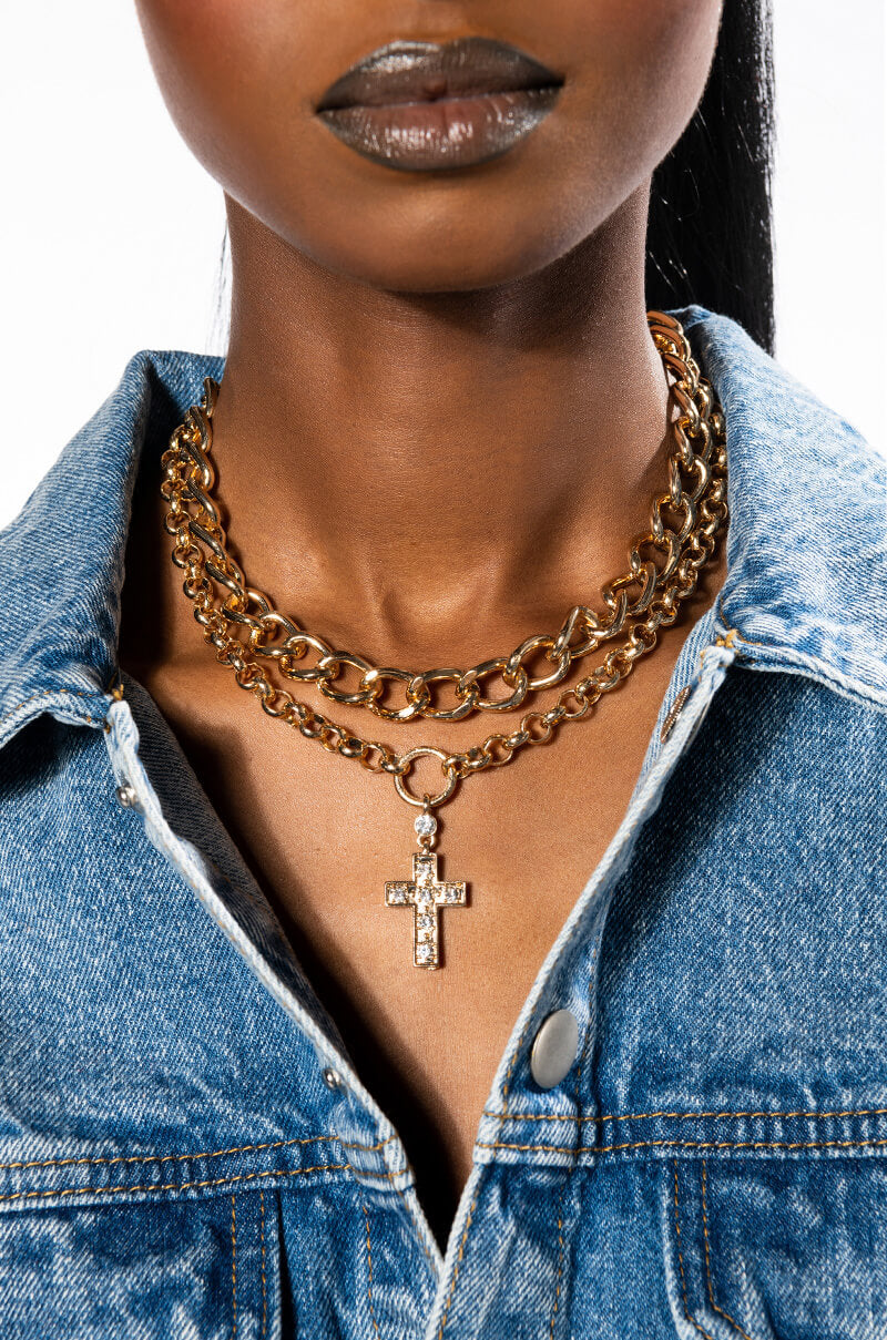 NO EFFORT LAYERED CHAIN NECKLACE