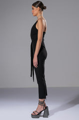 PERFECT FIT SLEEVELESS BELTED JUMPSUIT