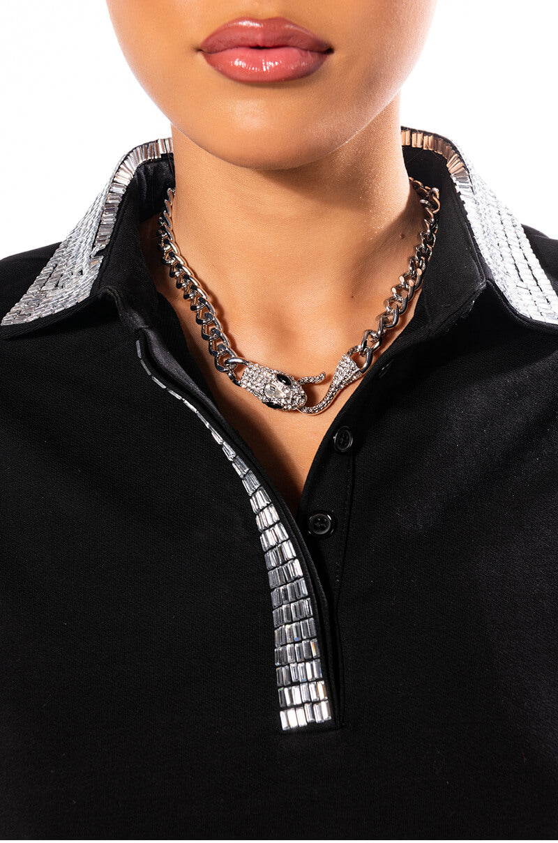 PONT DES ARTS EMBELLISHED CHAIN NECKLACE