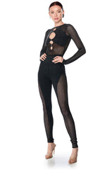 ARCHETYPE MESH KNIT CUTOUT JUMPSUIT