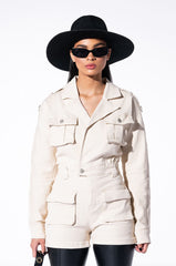 LONG SLEEVE UTILITY ROMPER