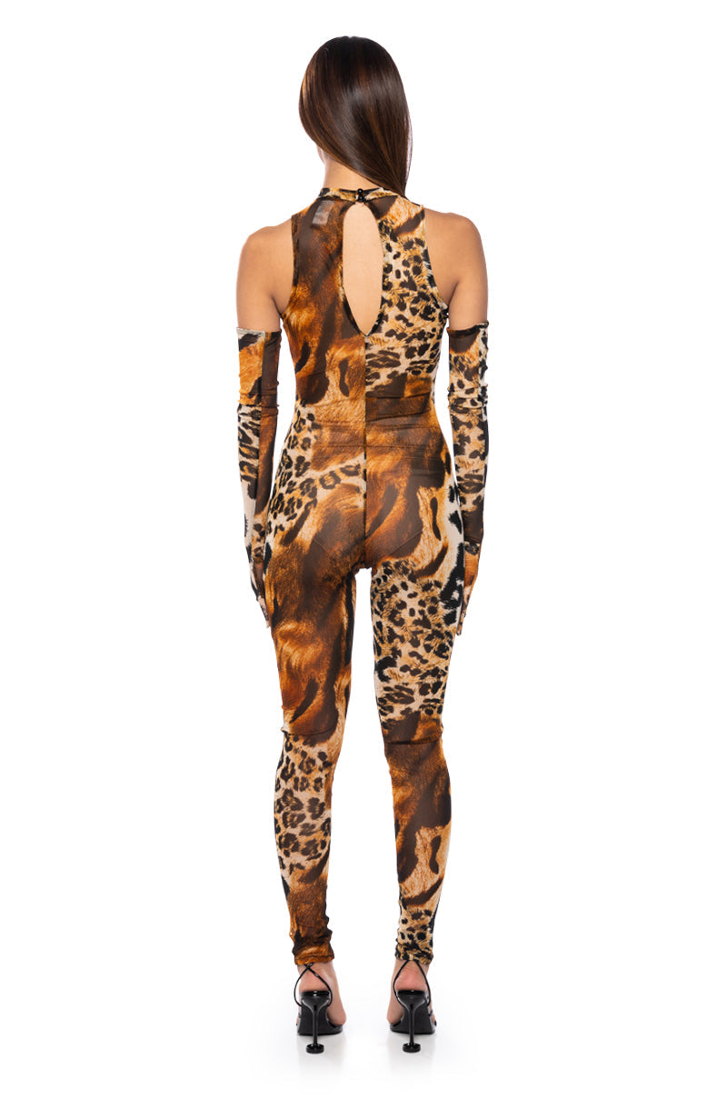 SASHA FIERCE SLEEVELESS MOCK JUMPSUIT