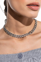SAVE ME SILVER RHINESTONE NECKLACE SET