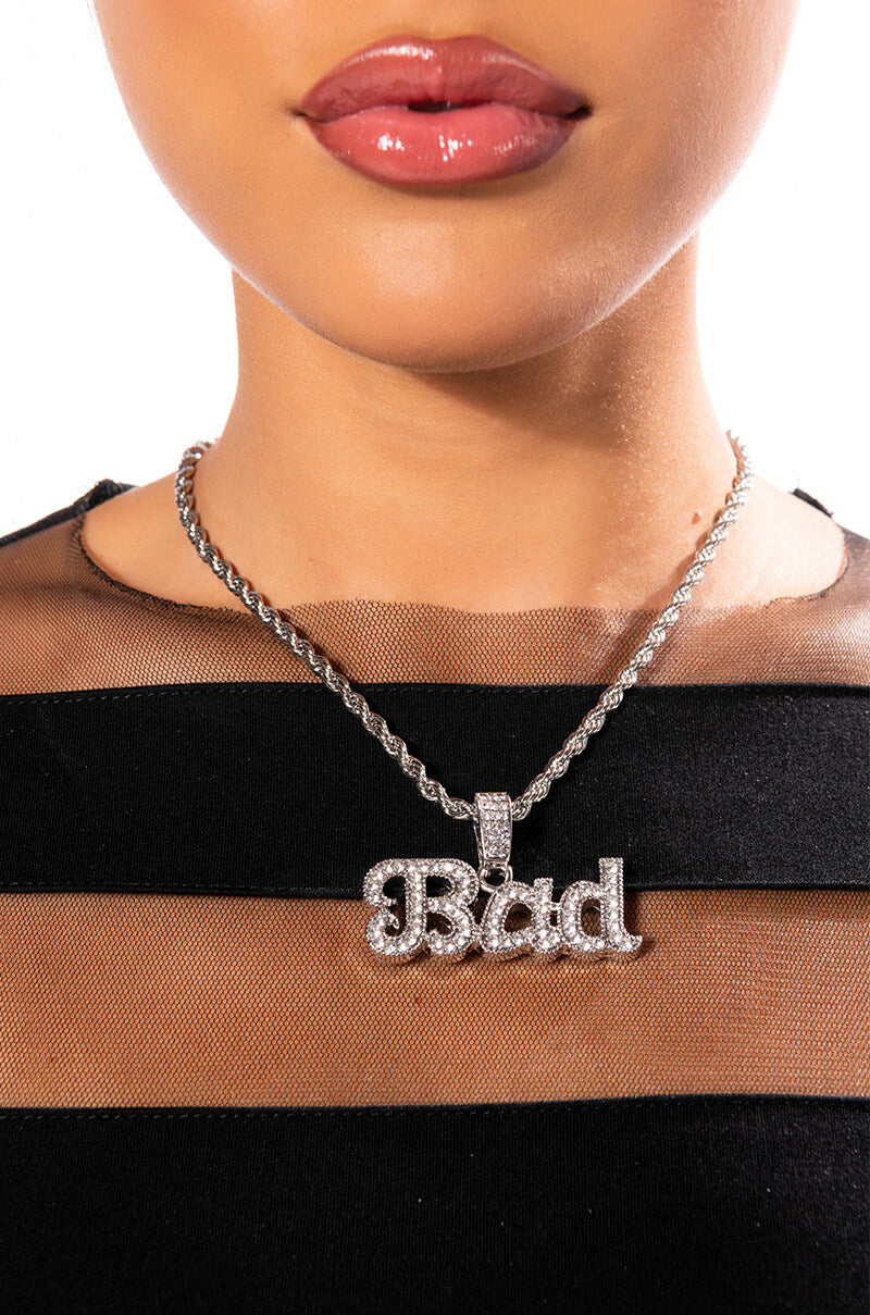 SHE'S A BADDIE ICY STATEMENT PENDANT