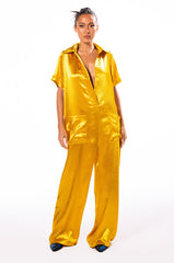 SILENT DREAMER SHORT SLEEVE SATIN JUMPSUIT