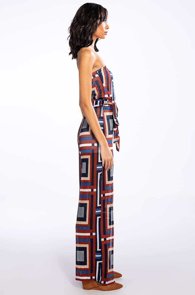 SOUL TIES STRAPLESS WIDE LEG JUMPSUIT
