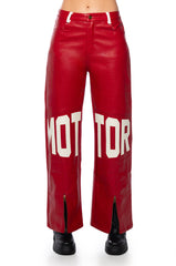 SPEED UP MOTOR FAUX LEATHER PANT