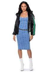 THOSE WHO GET IT DENIM MIDI DRESS